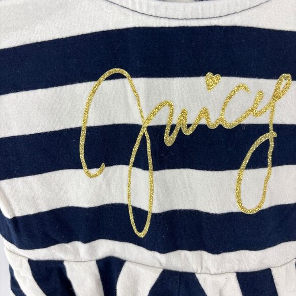 Juicy Couture girls white blue striped dress 18-24 mo - Picture 2 of 5